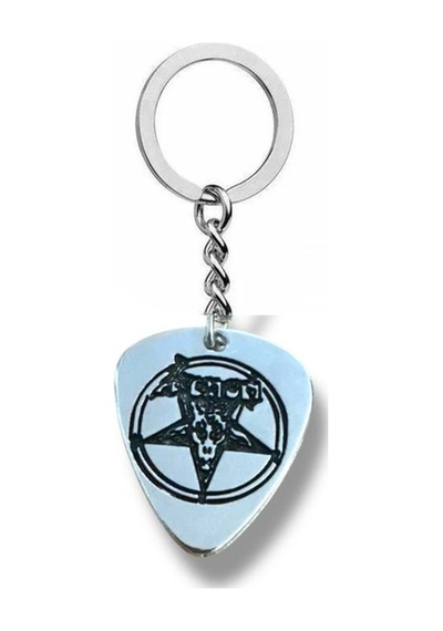 Venom Black Metal Grubu Pena Şeklinde Çift Taraflı Rock İşaretli Metal Anahtarlık