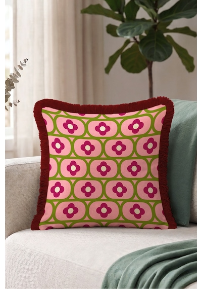 Retro Çiçek Tasarım Saçaklı Yastık Kılıfı-geometrik Bohem Pembe Yeşil Bordo Püsküllü Kırlent Kılıfı Kayıp Düş Aura Retro Çiçek Tasarım Saçaklı Yastık Kılıfı-geometrik Bohem Pembe Yeşil Bordo Püsküllü Kırlent Kılıfı Kayıp Düş Aura