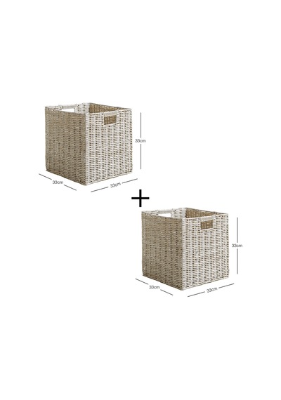 Ocean Home Textile 2'li Çocuk Odası Yıkanabilir Gri Pp Rattan Sepet Set 33 X 33 X 33 Cm