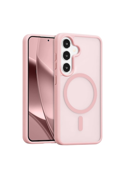 Samsung Galaxy A27 Ile Uyumlu Kılıf Magsafe Şarj Özellikli Mat Arka Yüzeyli Kapak Pudra