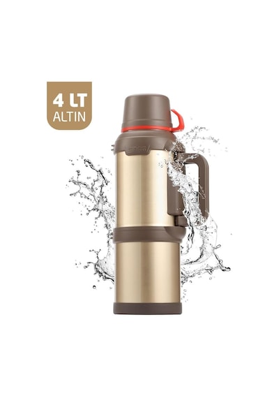 Kampcı Paslanmaz Çelik Termos 4 Litre 48 Saat Sıcak-soğuk Gold 9009 Altın