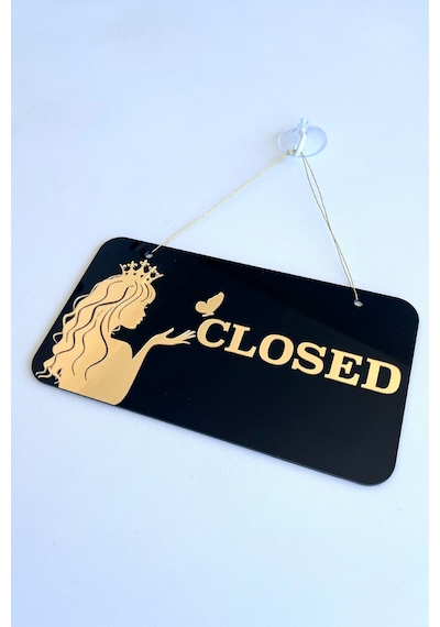 Open / Closed Kapı Tabelası Kuaför Ve Güzellik Salonları İçin Şık Tasarım