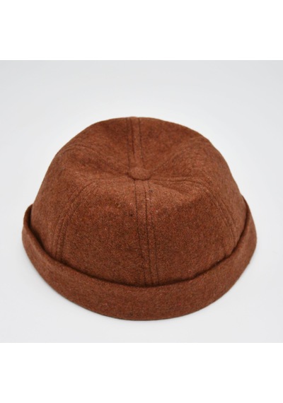 Şapkadan Etnik Desen Kısa Docker Şapka Vintage Cap Kasket Kahverengi