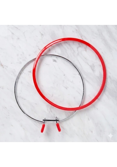 2 Adet Metal Yaylı Kasnak Orta Boy Nakış Kasnağı 12,6 Cm