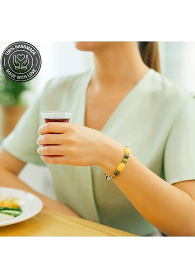Zebercet Peridot Negatif  Kalkanı Bileklik Çok Renkli