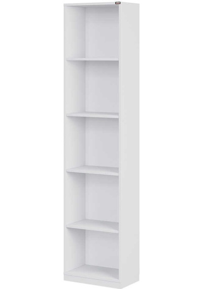 Modern 5 Raflı Kitaplık - Beyaz 43x182x26 Cm Beyaz