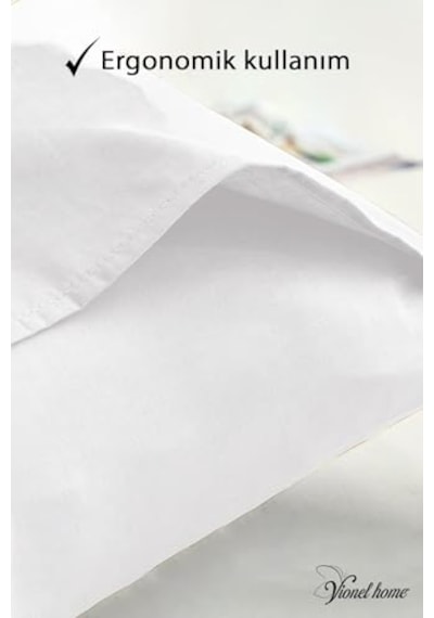 Vionel Home Pamuklu 2'li Kapaklı Yastık Kılıfı 50x70 Cm - Yumuşak Ve Nefes Alabilir - Düz Renk Beyaz Abanoz