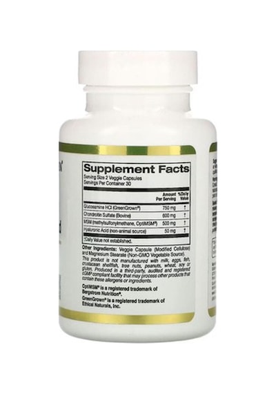 California Gold Nutrition, Glucosamine Glukozamin Chondroitin, Msm Plus 60 Veggie Caps