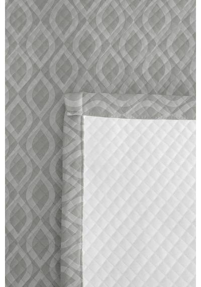 Gri Geometrik Modern Genç Odası Tek Kişilik Pike Takımı-antrasit Minimal 160x220 Cm Yatak Örtüsü Mumlu Saten Serabı
