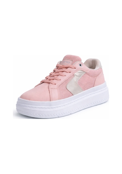 Pudra Kadın Sneaker Kalın Taban Bağcıklı Rahat Günlük Yürüyüş... Pembe