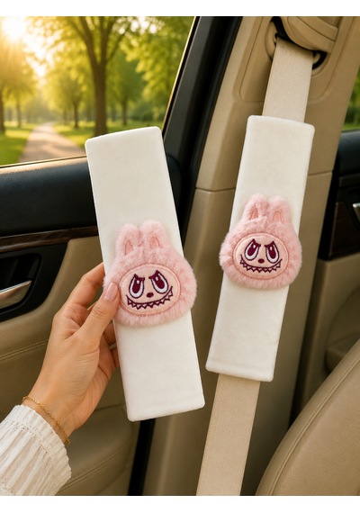 Bunny Açık Pembe Emniyet Kemeri Aksesuarı - Emniyet Kemeri Kılıfı-araç Emniyet Kemeri Omuz Koruyucu 1 Adet