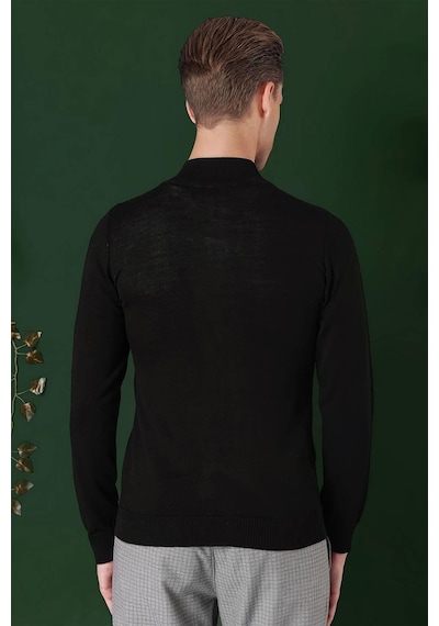 Efor Tr 860 Slim Fit Siyah Klasik Triko Siyah