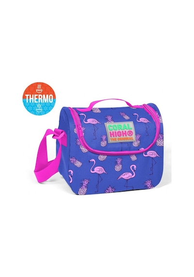 Coral High Mor Flamingo Desenli Termoslu Beslenme Çantası - Kız Ç
