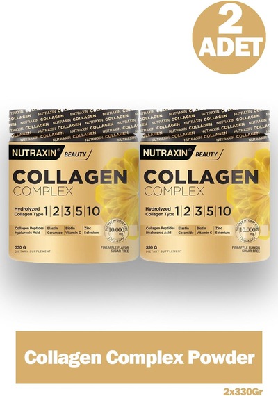 Nutraxin Collagen Complex 1 2 3 5 10 Collagen Tip Aromasız Toz 330 Gr 2 Adet