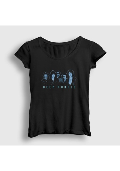 Presmono Kadın Band Deep Purple T-shirt Siyah