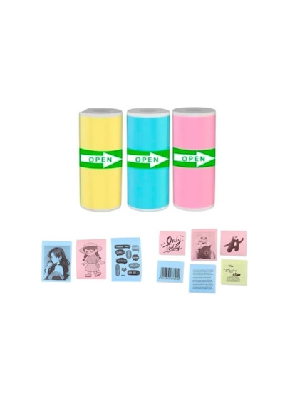 Torima Yapışkanlı Renkli Termal Rulo Kağıt Etiket Sticker (1 Paket 3 Adet)