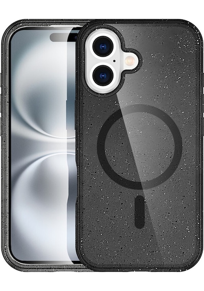 Apple Apple iPhone 16 İçin Uyumlu Parıldayan Simli Tasarımlı Sararmaz Magsafe Özellikli Kılıf