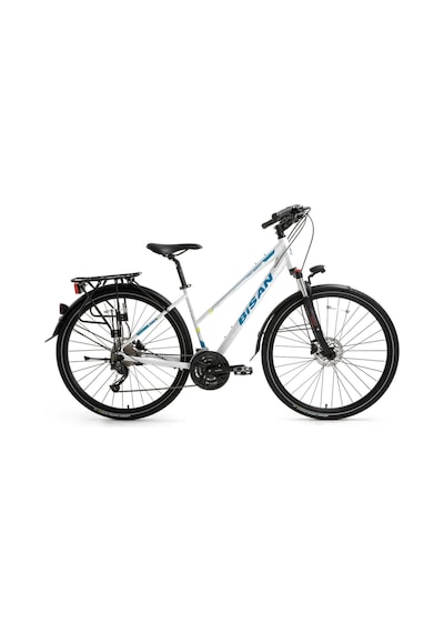 Bisan Trx 8300 City Şehir Bisikleti 45 Cm Disk Fren 700c 27 Vites Mat Beyaz Mavi Mat Beyaz