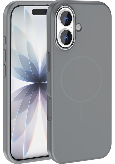 Apple Uyumlu iPhone 17 Kılıf M-safe Şarj Özellikli Metal Kamera Çerçeveli Zore Edi Silikon Kapak Titanyum-Gri