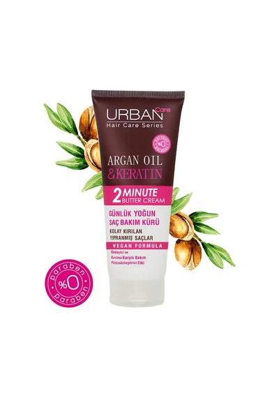 Urban Care Argan Oil & Keratin Kolay Kırılan Yıpranmış Saçlara Özel Yoğun Saç Bakım Maskesi 200 ML