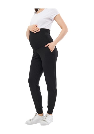 Luvmabelly Myra8095 Beli Ayarlanabilir Hamile Jogger Pantolon-siyah