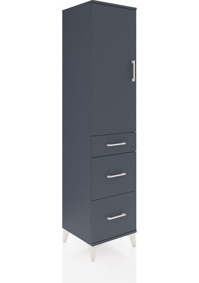 Hyperion Dolap 4 Raflı 3 Çekmeceli Tek Kapaklı 44x44x195 Aytaşı-antrasit Antrasit