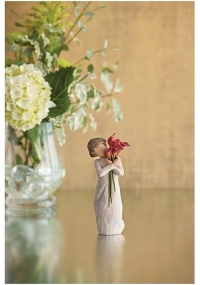 Bloom Dekoratif Biblo, El Yapımı Reçine Heykel, Çiçek Temalı, 14 Cm Yükseklik, Özel Kutulu Diğer