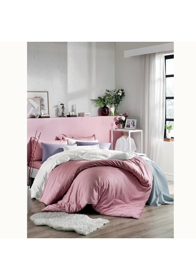 Linens Mıx&Match Saten Çift Kişilik Nevresim Kılıfı Taş
