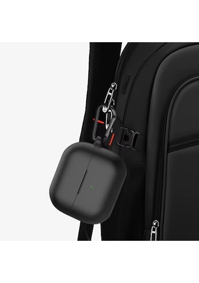 Huawei Freeclip 2 Kulaklık Uyumlu Mat Silikon Kılıf + Kanca Siyah