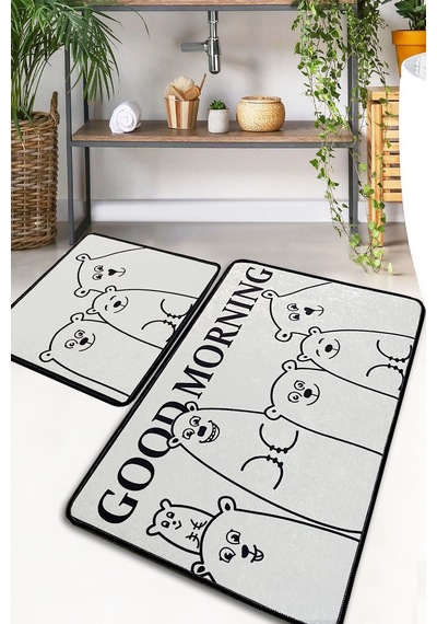 Miremenjes 2'li Set Banyo Halısı Djtbanyo Renkli