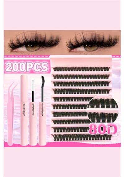 30d 40d 50d Küme Kirpik Seti 200 Adet Geniş Bantlı Ultra Hafif & Su Geçirmez Doğal Görünümlü Kirpi