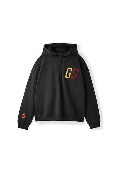 Gsstore Galatasaray Kadın Yarım Zip Hoodie K252107 Siyah