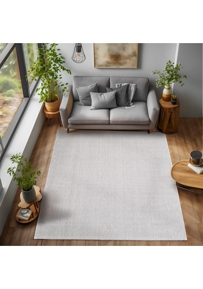 Yumuşak Bukleli Sisal Jüt Salon Oturma Odası Gümüş Renkli Halı Gümüş