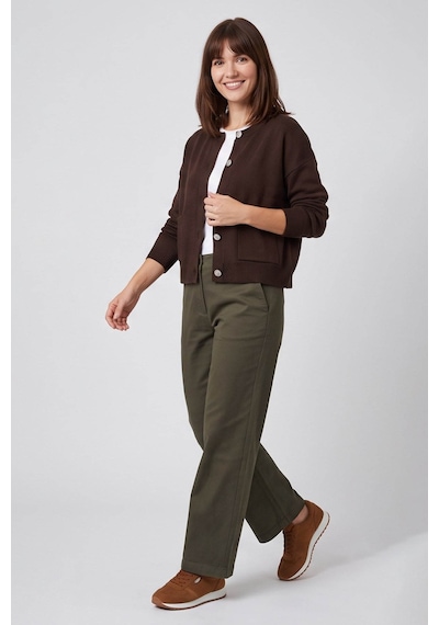 Fashion Friends Düğmeli Kahverengi Kadın Hırka 26k0111k1