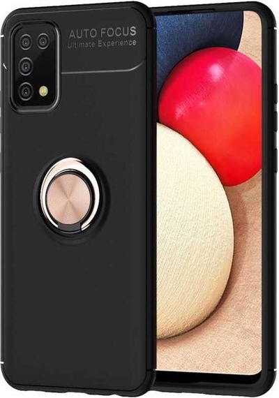 Samsung Uyumlu Galaxy A02s Kılıf Zore Ravel Silikon Kapak Siyah-Rose Gold