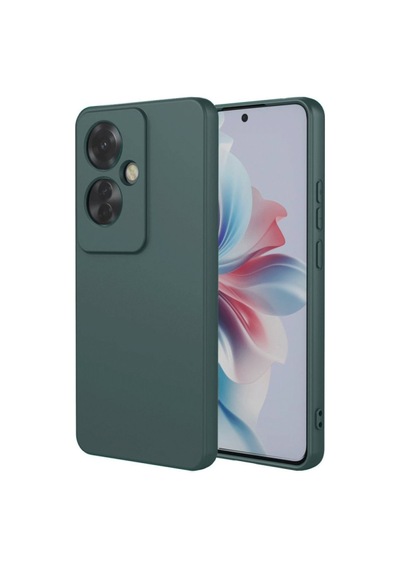 Oppo Reno 11f Uyumlu Kılıf First Silikon - Koyu Yeşil