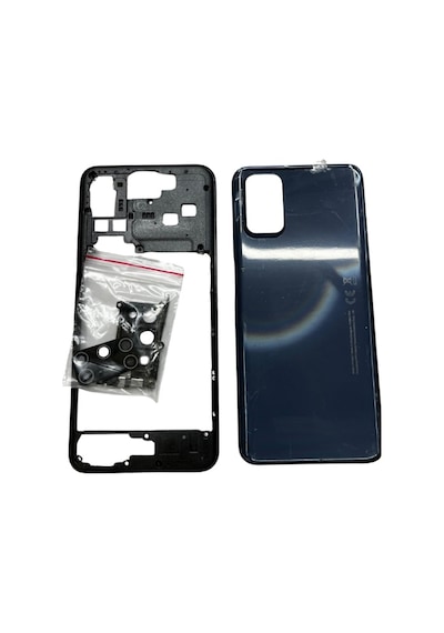 Oppo A52 Uyumlu Arka Kapak Kasa Siyah + Orta Çıta Çok Renkli