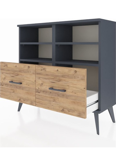 Arges Şifonyer 4 Raflı 2 Çekmeceli 88x30x80 Antrasit-antrasit/çam Antrasit/çam Arges Şifonyer 4 Raflı 2 Çekmeceli 88x30x80 Antrasit-antrasit/çam Antrasit/çam