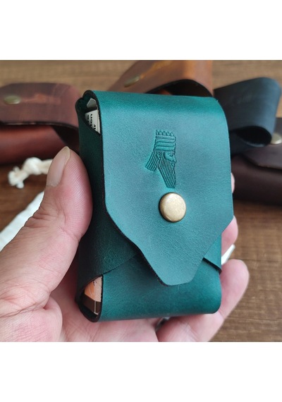 Sumerian Leather Craft Deri Sigara Kılıfı Yeşil