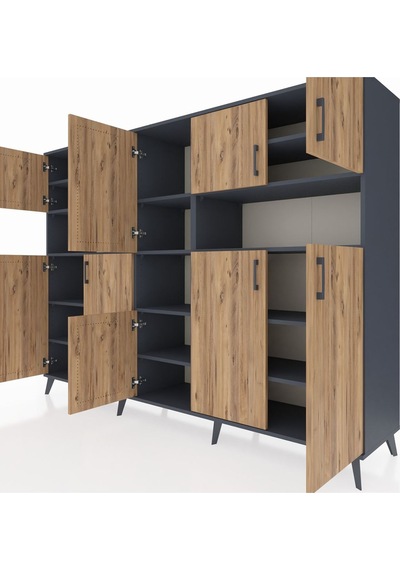 Hyperion Dolap 14 Raflı 10 Kapaklı 220x44x163 Antrasit-çam/antras Antrasit-çam/antrasit Hyperion Dolap 14 Raflı 10 Kapaklı 220x44x163 Antrasit-çam/antras Antrasit-çam/antrasit