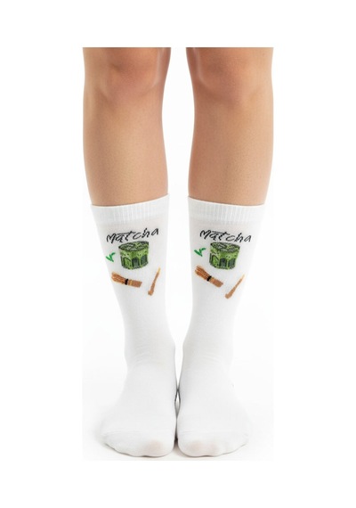 Gost Liria -macha Socks Desenli Unisex Ekru Soket Çorap Ekru