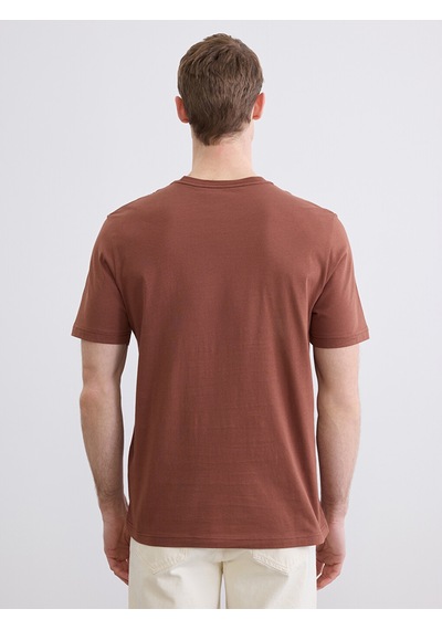 Lcwaıkıkı Classic Kahverengi %100 Pamuk Regular Fit Basic Tişört