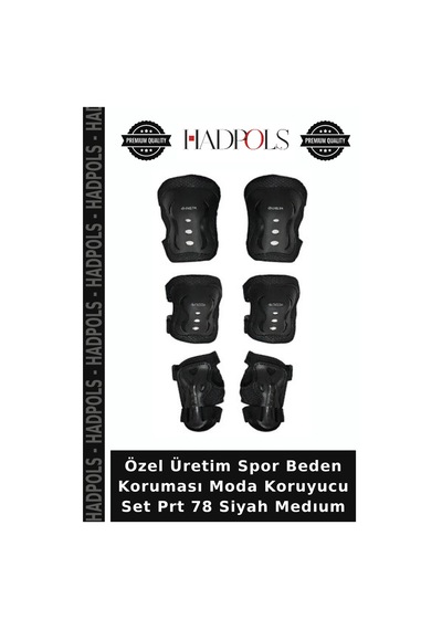 Özel Üretim Spor Beden Koruması Moda Koruyucu Set Prt 78 Siyah Medıum