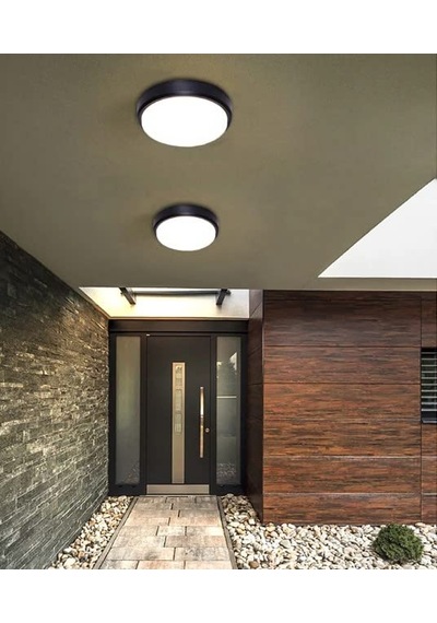 15w Artos Siyah Led Nem Su Geçirmez Banyo Bahçe Balkon Modern Tavan Duvar Lambası Beyaz Işık 6500k Ip65 Dış Mekan