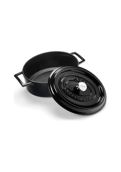 Cookware Trendy Dökme Demir Emaye Güveç, Oval, 25 Cm, 3,19 L, Siyah Diğer