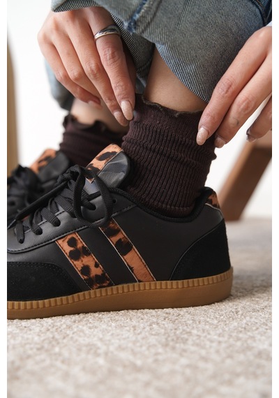 Daxtors Garantili Agnus Günlük Ortopedik Kadın Sneaker Spor Ayakkabı Siyah