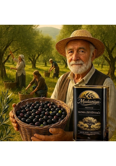 Mudaniya Natürel Soğuk Sıkım Yeni Sezon Sızma 5l 4800gr Zeytinyağı