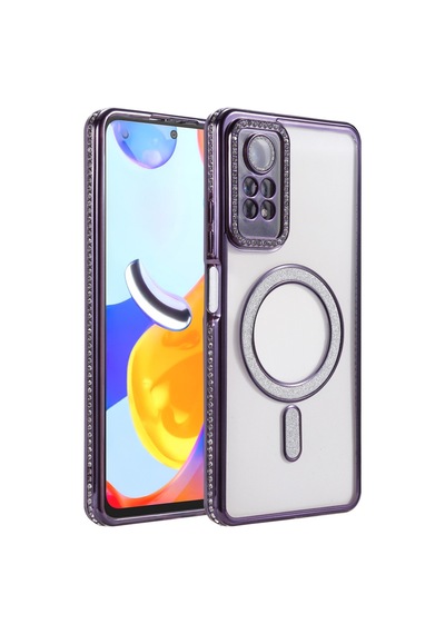 Xiaomi Redmi Note 12 Pro 4g Uyumlu Joke Simli Magneticsafe Kılıf - Derin Mor