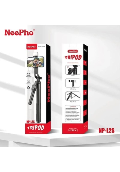150 Cm Selfie Çubuğu Tripod, Led Işıklı, Bluetooth Uzaktan Kumandalı, 360 Dönebilen Telefon Tutucu, Katlanabili Genel