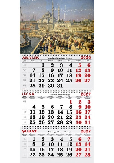 2027 Yılı Gemici Takvimi-galata Köprüsü